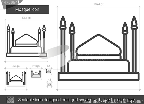 Image of Mosque line icon.