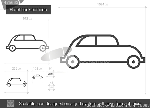 Image of Hatchback car line icon.