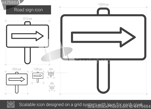 Image of Road sign line icon.