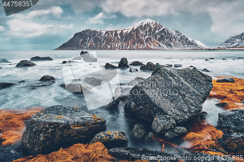 Image of Rocky coast of fjord in Norway