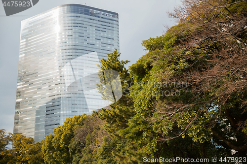 Image of hamarikyu gardens park in tokyo, japan