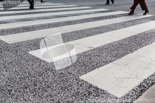 Image of close up of crosswalk road surface marking