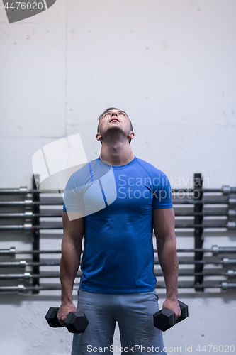 Image of weight training fitness man