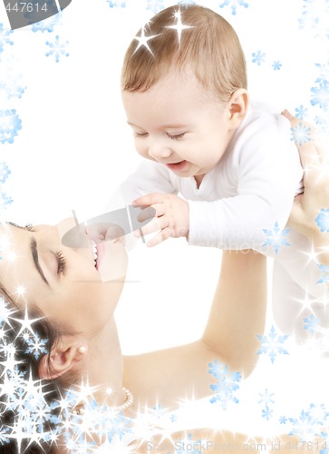 Image of happy mother with baby