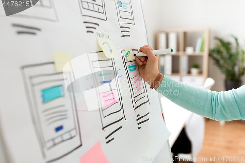 Image of ui designer working on user interface at office
