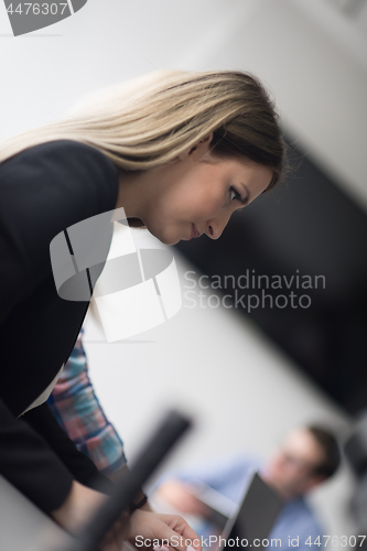 Image of Business Team At A Meeting at modern office building