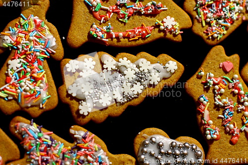 Image of Homemade christmas cookies on a dark table