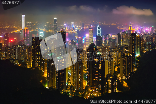 Image of Hong Kong skyscrapers skyline cityscape view