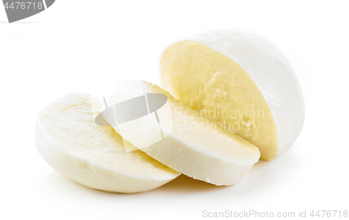 Image of Mozzarella cheese on white background