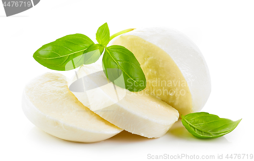 Image of Mozzarella cheese on white background