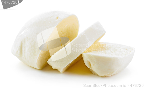 Image of Mozzarella cheese on white background