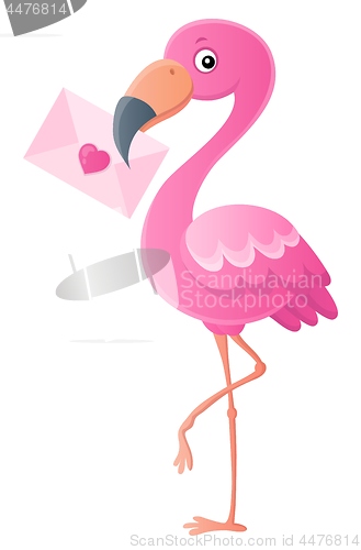 Image of Flamingo with love letter topic 1