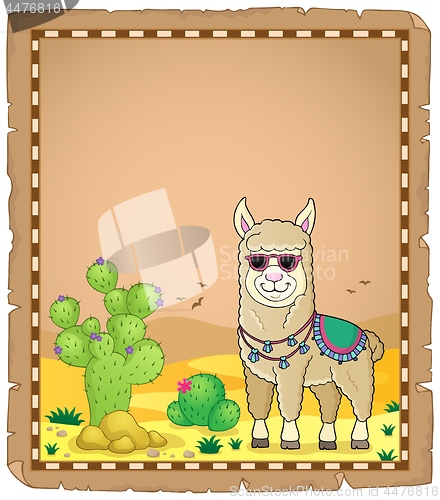 Image of Llama with sunglasses theme parchment 1