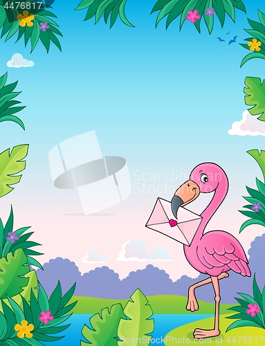 Image of Flamingo with love letter theme 3