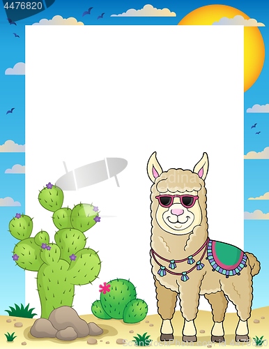 Image of Llama with sunglasses theme frame 1