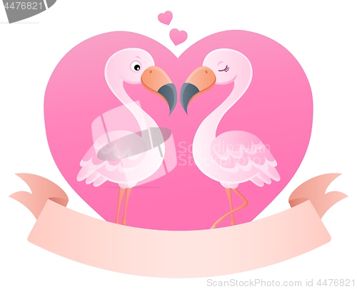 Image of Valentine flamingos topic image 5