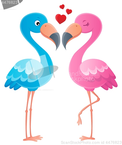 Image of Valentine flamingos topic image 2