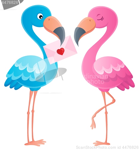 Image of Valentine flamingos topic image 3