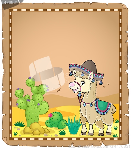 Image of Llama in sombrero theme parchment 1