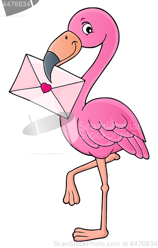 Image of Flamingo with love letter theme 1