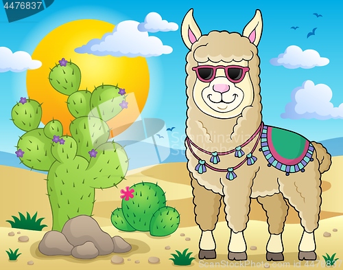 Image of Llama with sunglasses theme image 2