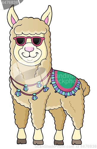 Image of Llama with sunglasses theme image 1