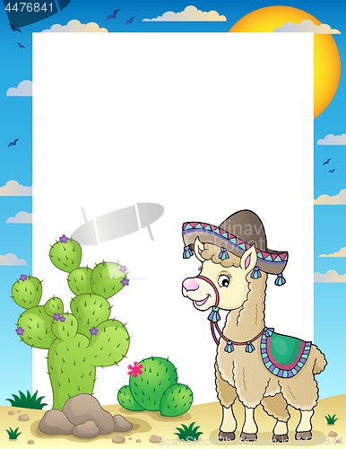 Image of Llama in sombrero theme frame 1
