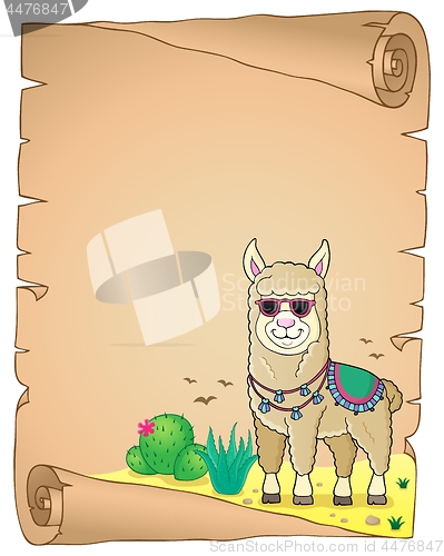 Image of Llama with sunglasses theme parchment 2