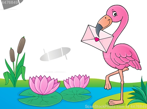 Image of Flamingo with love letter theme 4