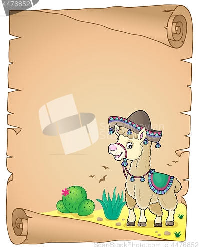 Image of Llama in sombrero theme parchment 2