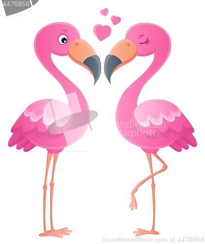 Image of Valentine flamingos topic image 1