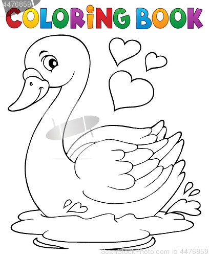 Image of Coloring book Valentine swan theme 1