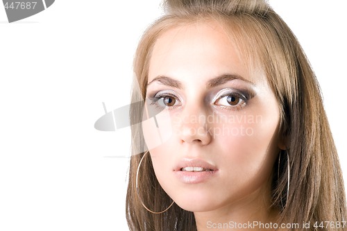 Image of portrait of the young beauty woman. Isolated on white 2