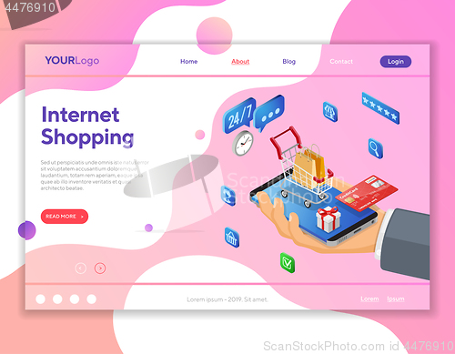 Image of Internet Shopping Online Payments Isometric Concept