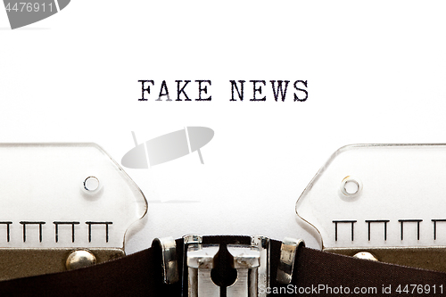 Image of Fake News On Retro Typewriter Concept