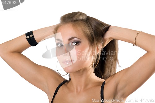 Image of portrait of the young beauty woman. Isolated on white 4