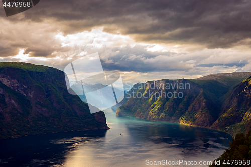 Image of Beautiful Nature Norway Stegastein Lookout.