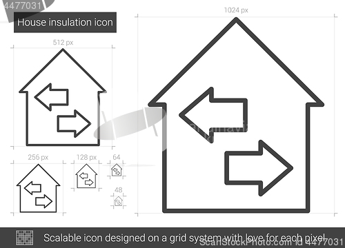 Image of House insulation line icon.