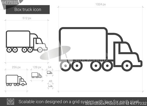 Image of Box truck line icon.