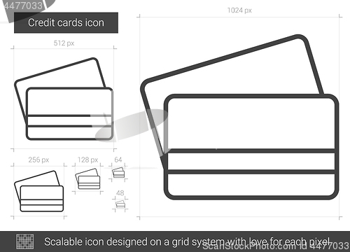 Image of Credit cards line icon.