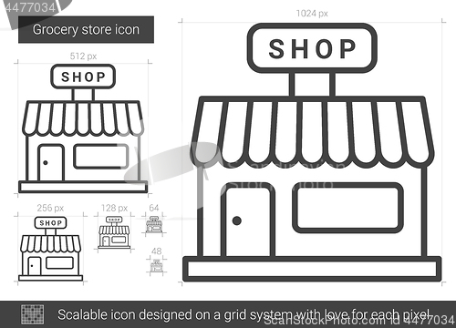Image of Grocery store line icon.