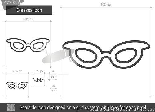 Image of Glasses line icon.