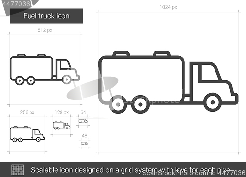 Image of Fuel truck line icon.