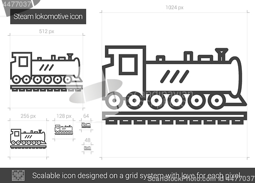 Image of Steam locomotive line icon.