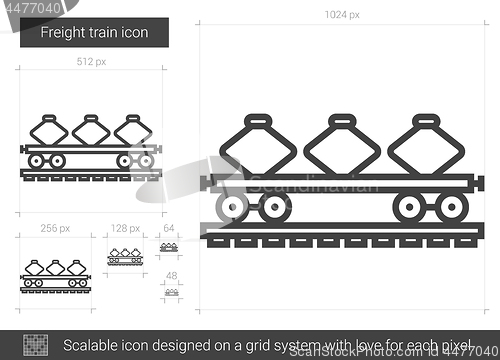 Image of Freight train line icon.