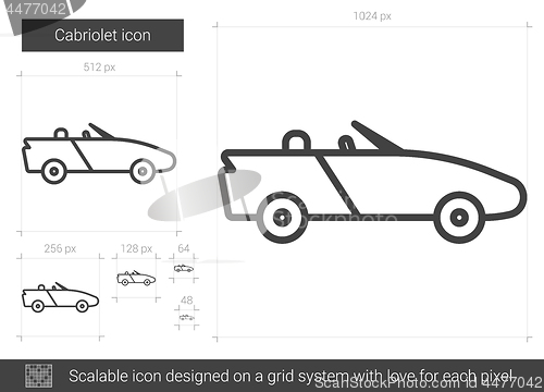 Image of Cabriolet line icon.