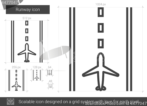 Image of Runway line icon.