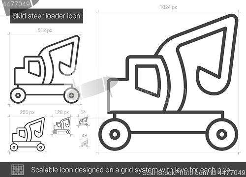 Image of Skid steer loader line icon.