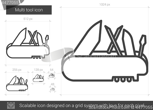 Image of Multi tool line icon.