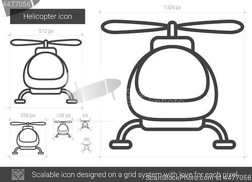 Image of Helicopter line icon.